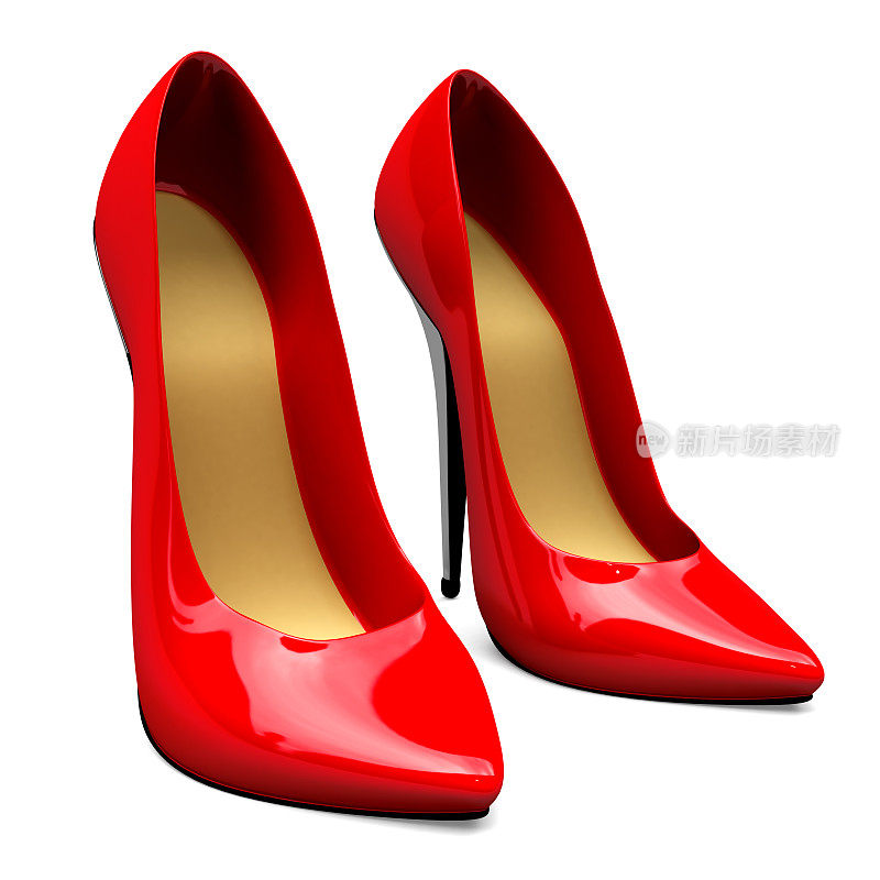 3D红色女鞋