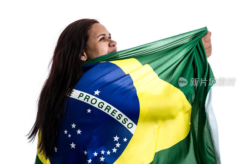 举着国旗的巴西球迷
