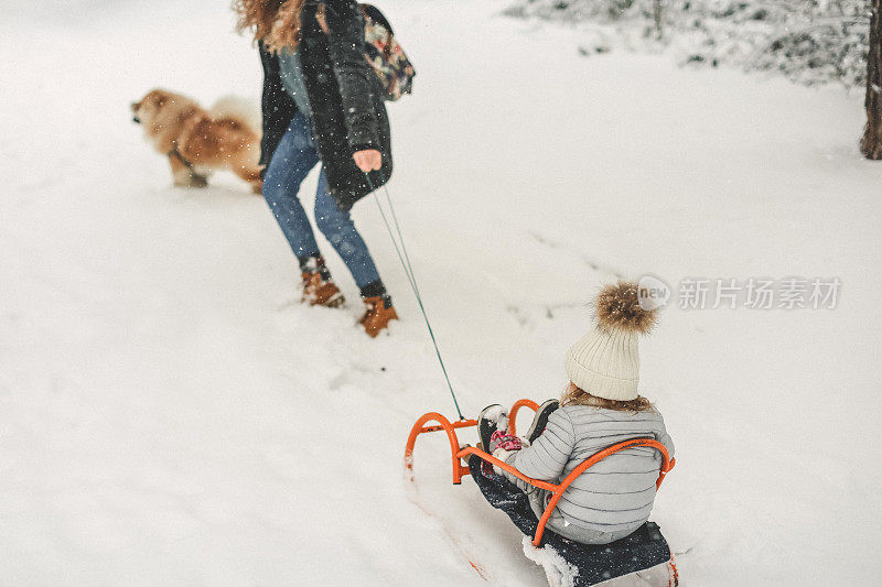 家庭在雪