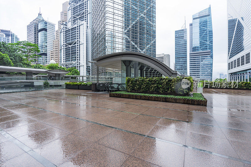 香港商业区的空旷广场