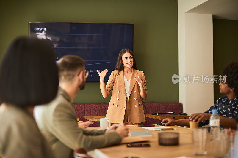 在商务会议上的演示演讲。