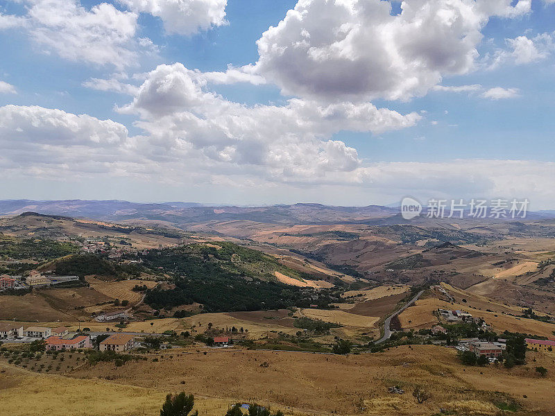 玛多尼全景，西西里山，从帕特里亚索普拉纳。巴勒莫、西西里、意大利