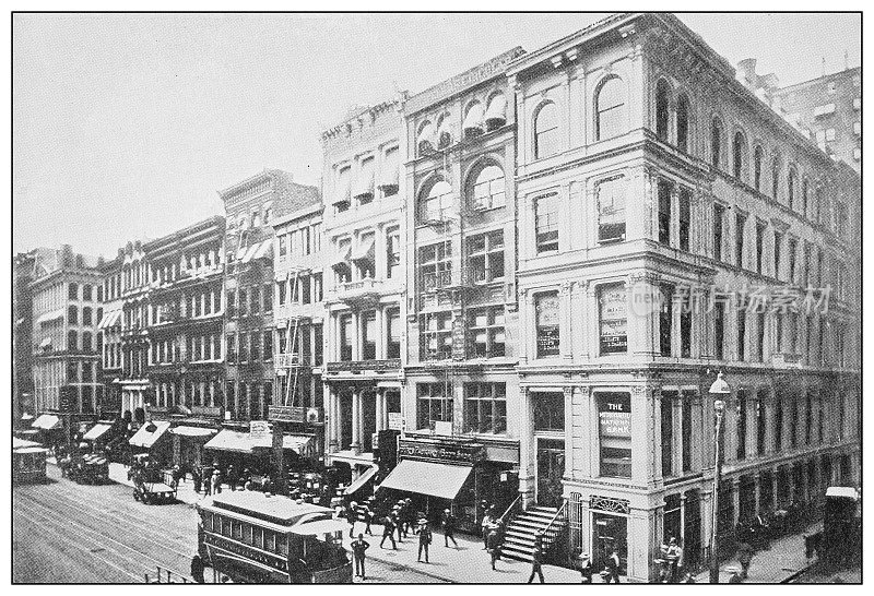 纽约古董黑白照片:商业国家银行