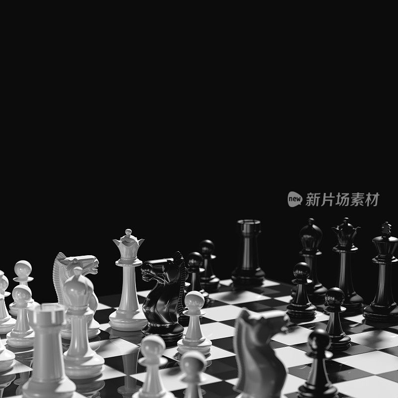 近距离观察棋盘上的棋子