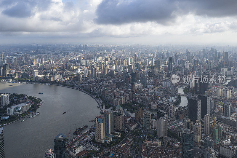 全景上海空中照片中国