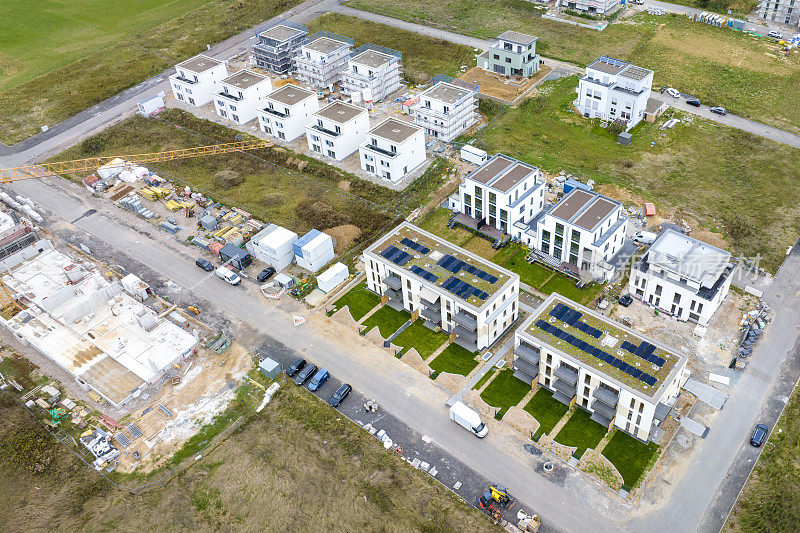 住宅建筑工地-发展区，鸟瞰图