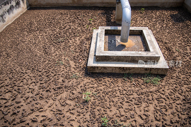 污水处理厂污泥干燥床。
