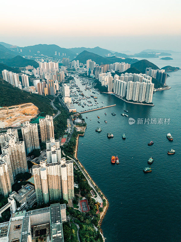 鸟瞰香港薄扶林住宅小区