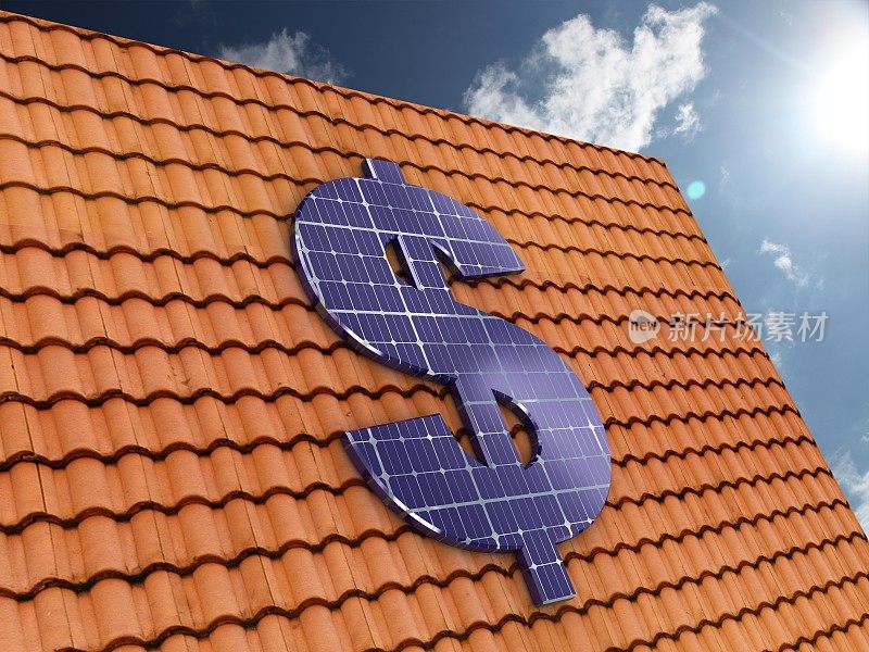 太阳能电池板可再生能源节省投资资金美元