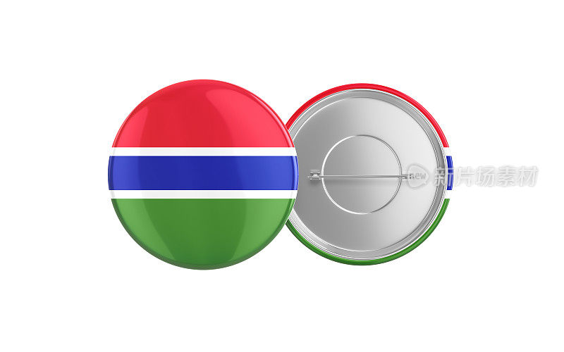 冈比亚国旗徽章别针动作捕捉，前后剪辑路径