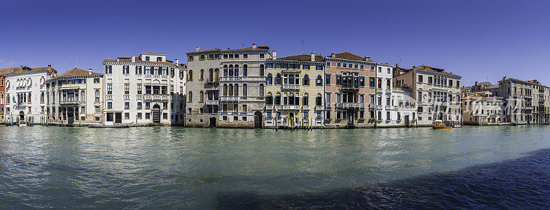 威尼斯大运河别墅和宫殿全景意大利