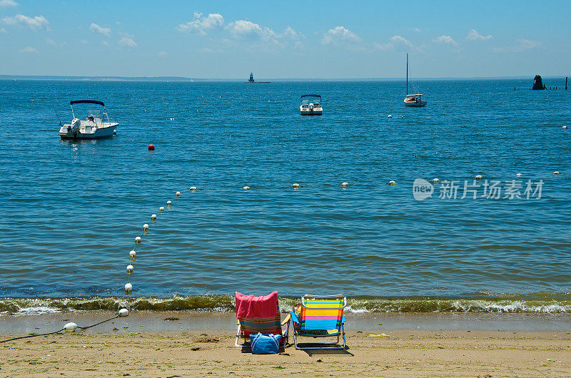 美国新英格兰康涅狄格海滩夏日美景