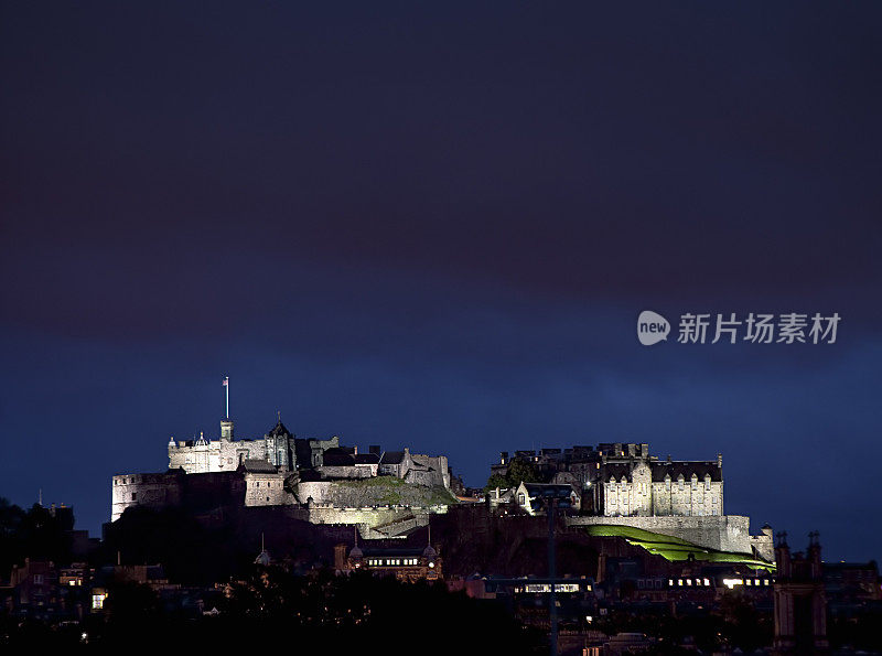 夜晚的爱丁堡城堡