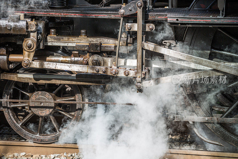 旧蒸汽机机车细节，哥本哈根，丹麦