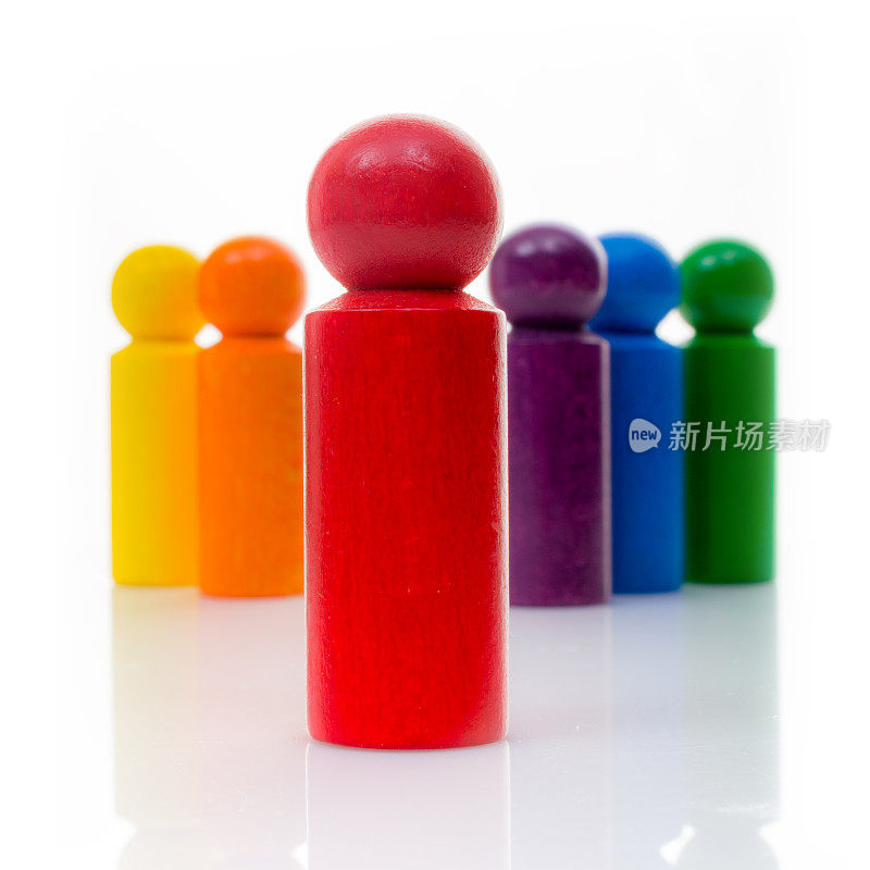 红色头目Pawn的队伍是彩虹色的