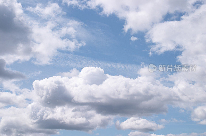 浅蓝色的天空和云