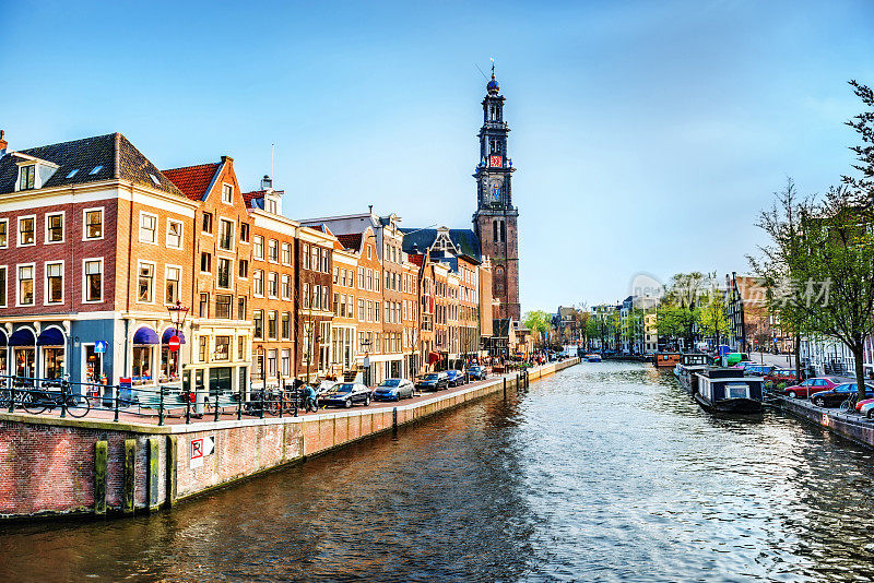 阿姆斯特丹城市风景水渠