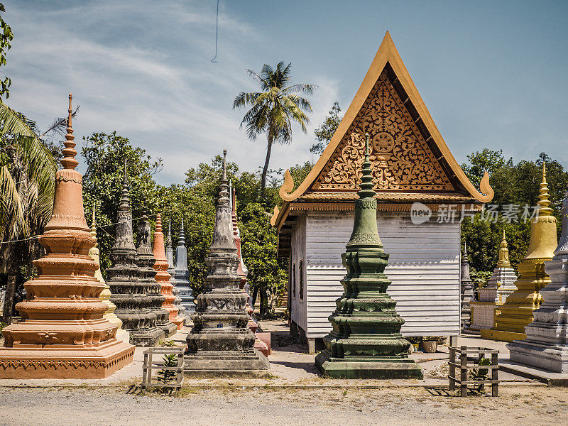 柬埔寨暹粒寺博老塔的佛教墓地