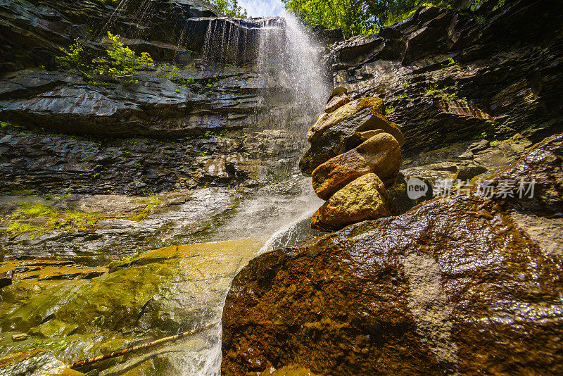 小野野谷瀑布步道，里海峡谷州立公园，宾夕法尼亚州，美国