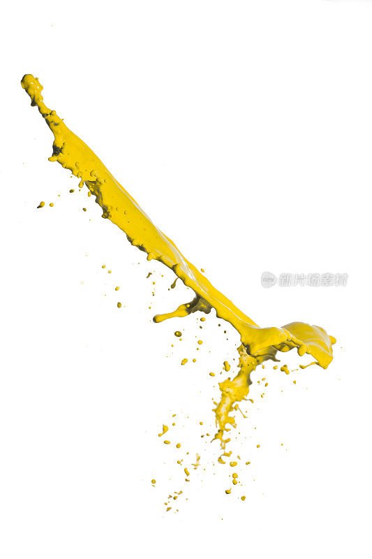 黄色油漆飞溅