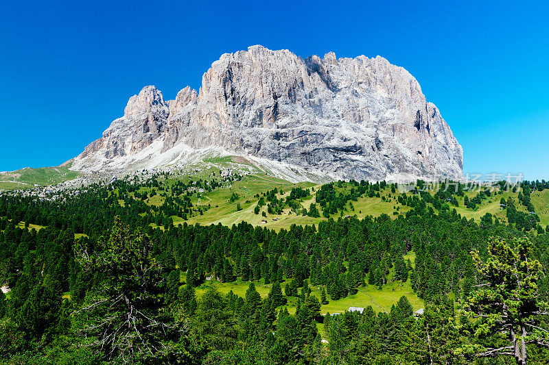 意大利Dolomites的Langkofel山