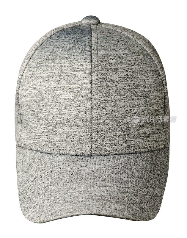 运动帽孤立在一个白色的背景。灰色的帽子
