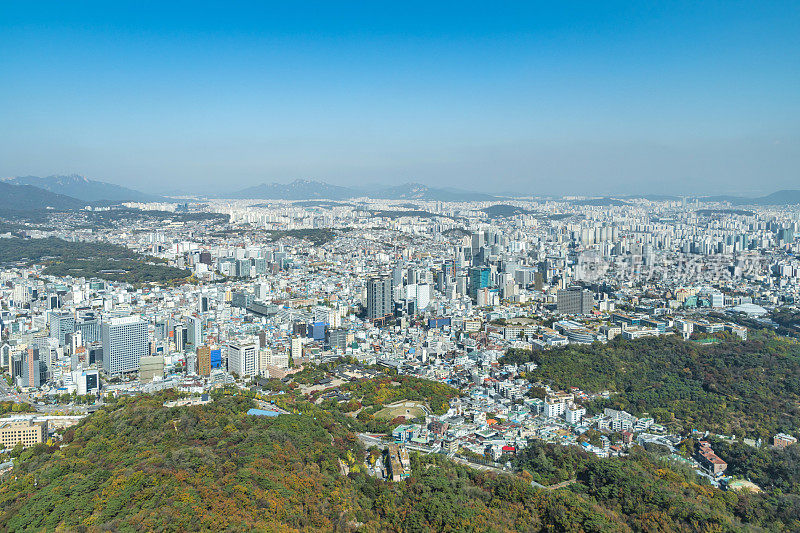 韩国首尔市鸟瞰图