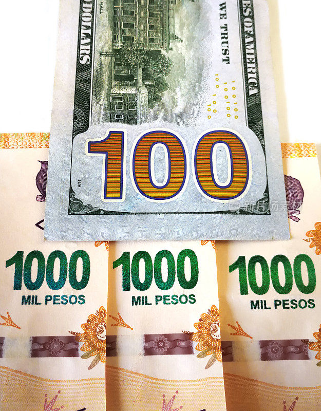 阿根廷和美国的钞票
