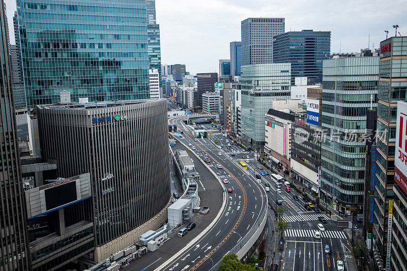 日本东京银座的城市景观