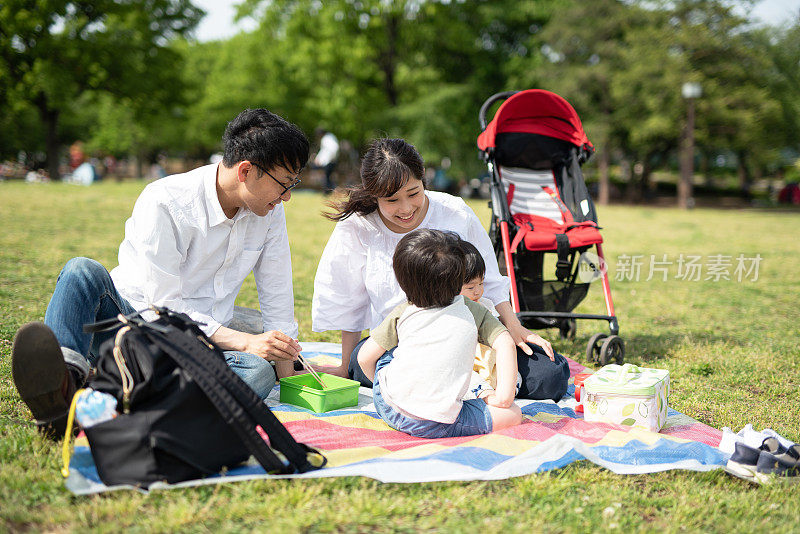 家庭在野餐