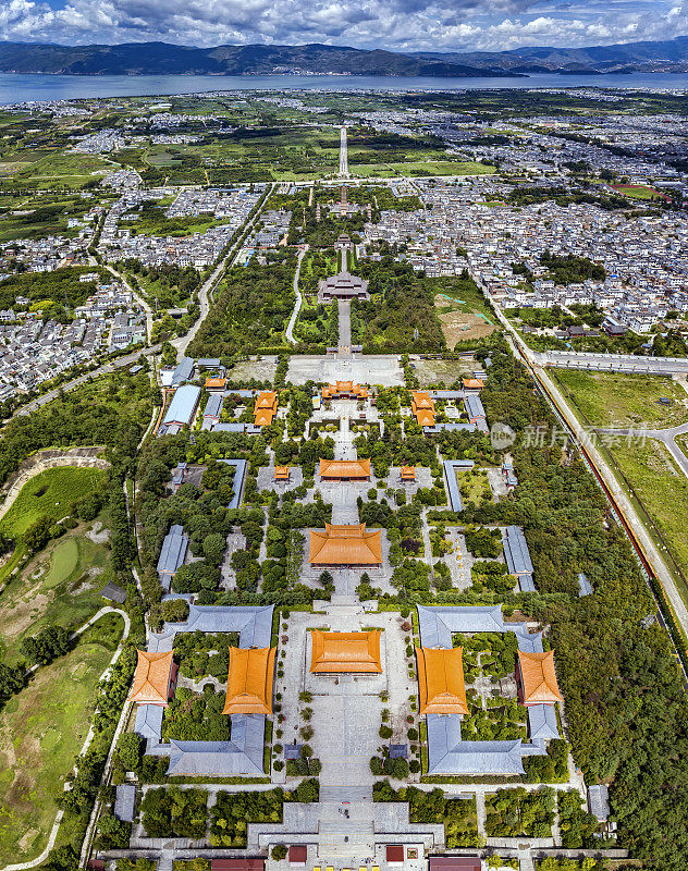 崇圣寺和三塔全景，大理，中国