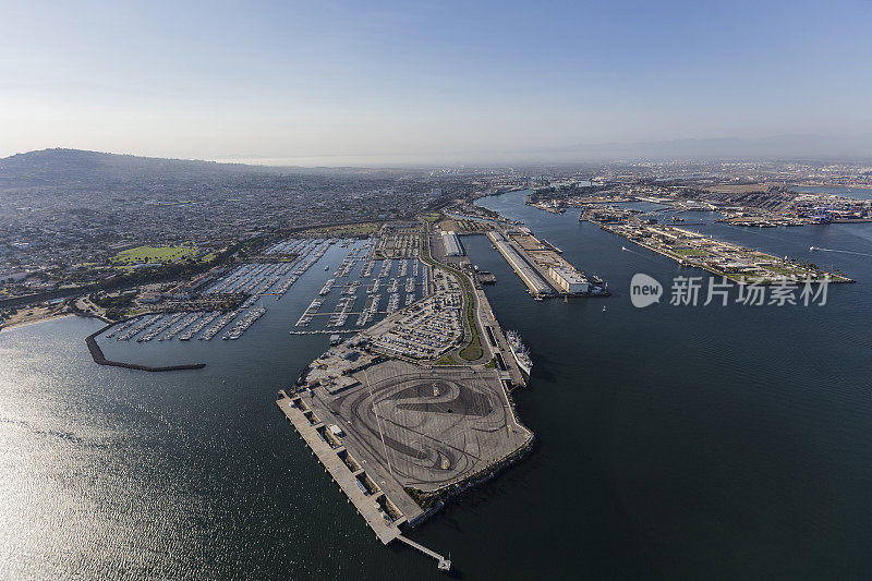 航拍的圣佩德罗码头和港口在洛杉矶加利福尼亚