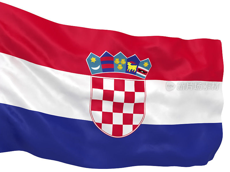 克罗地亚国旗飘扬