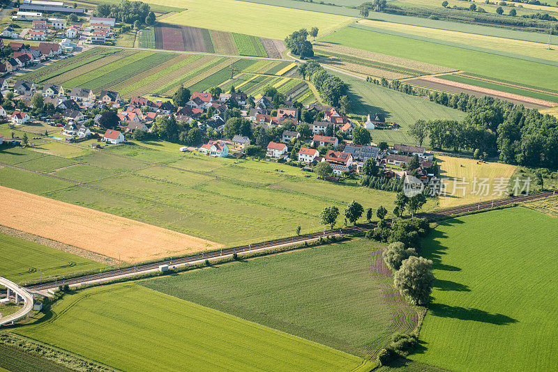 巴伐利亚州耕地鸟瞰图