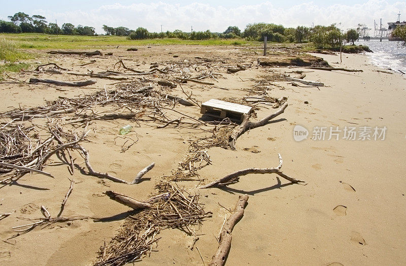 洪水后留下的漂浮物