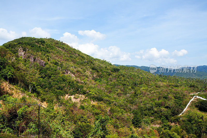 苏梅岛西北部的小山全景