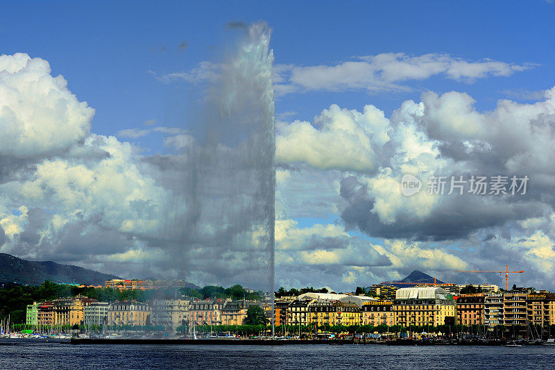 日内瓦湖的大喷泉