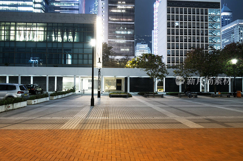 现代城市的夜景，香港