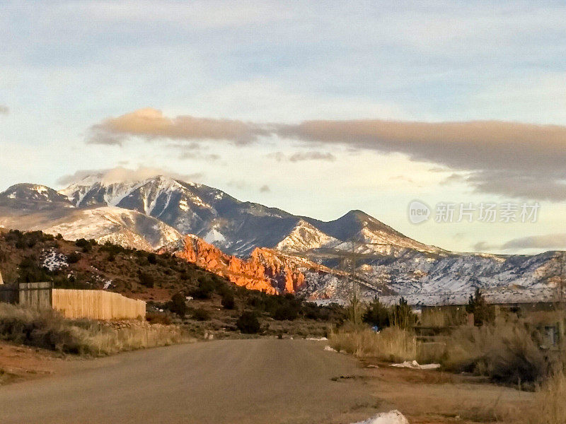 雪盖拉萨尔山，路，摩押，犹他州