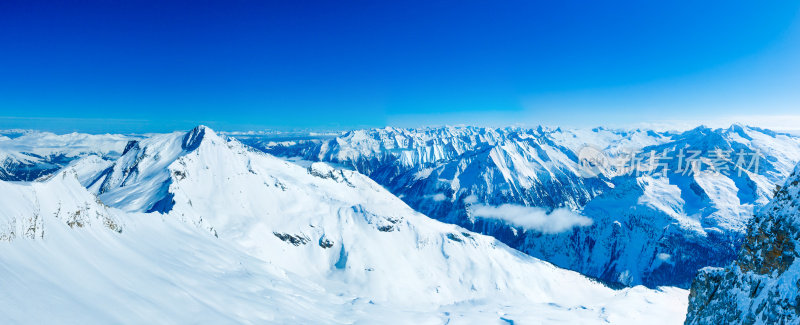齐勒高的阿尔卑斯山从Hintertux冰川，XXXL全景