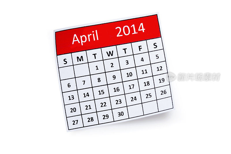 2014年4月日历