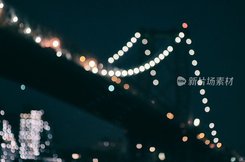 散焦夜景城市桥