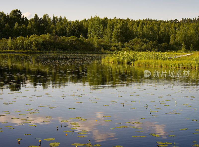 斯堪的纳维亚的湖景