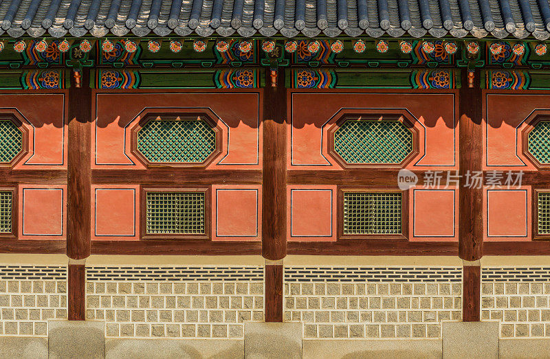 韩国首尔德sugung宫的丰富多彩的细节