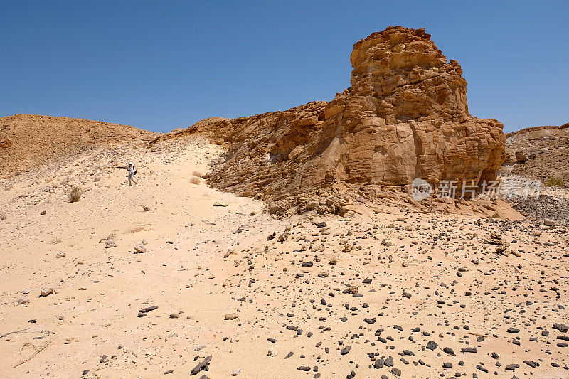 在内盖夫沙漠徒步旅行。
