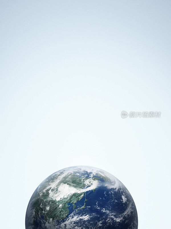 地球，电脑图形，蓝色背景，拷贝空间