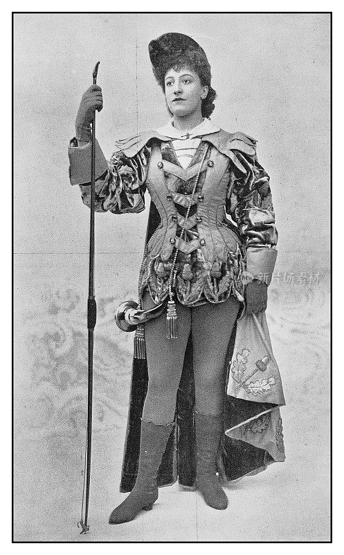 古董照片:女演员安妮·舒伯特扮演的罗宾汉