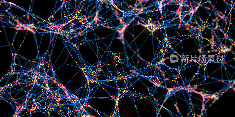 未来的大型抽象网络的多色球与选择性焦点