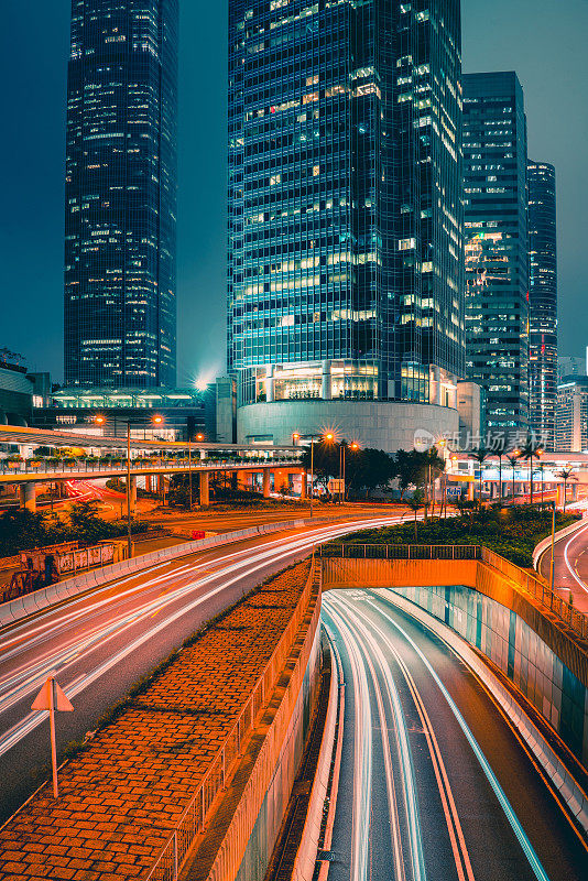 香港中区的夜景