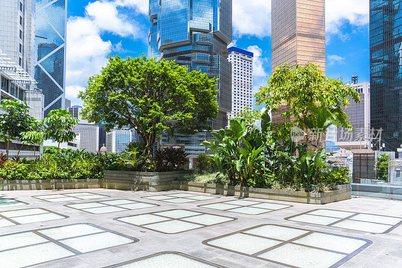 香港的写字楼和城市公园